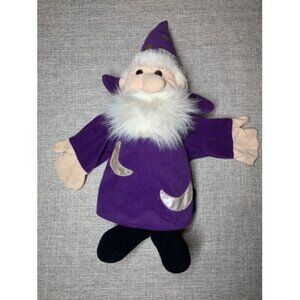 Vtg Folktails Furry Folk Wizard Sorcerer Warlock Merlin Plush Hand Puppet Purple
